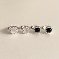 Gemstone Crown Huggie Earrings