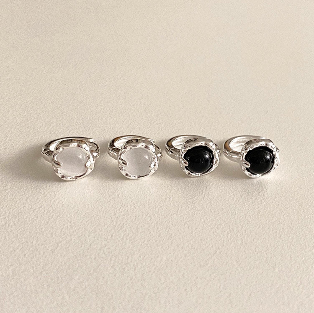 Gemstone Crown Huggie Earrings