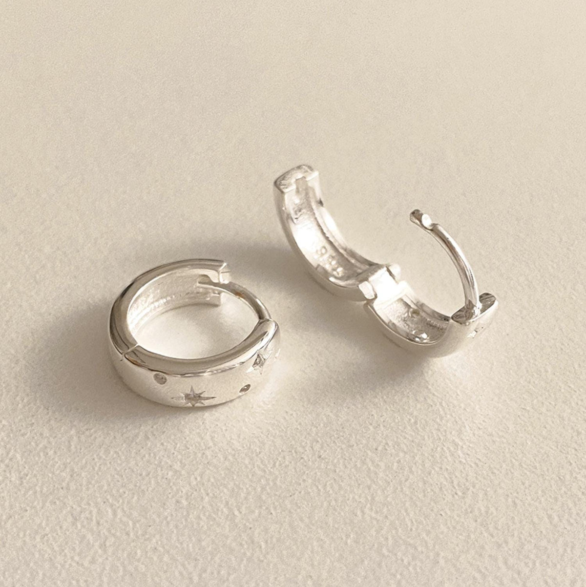 Star Cubic Zirconia Huggie Earrings