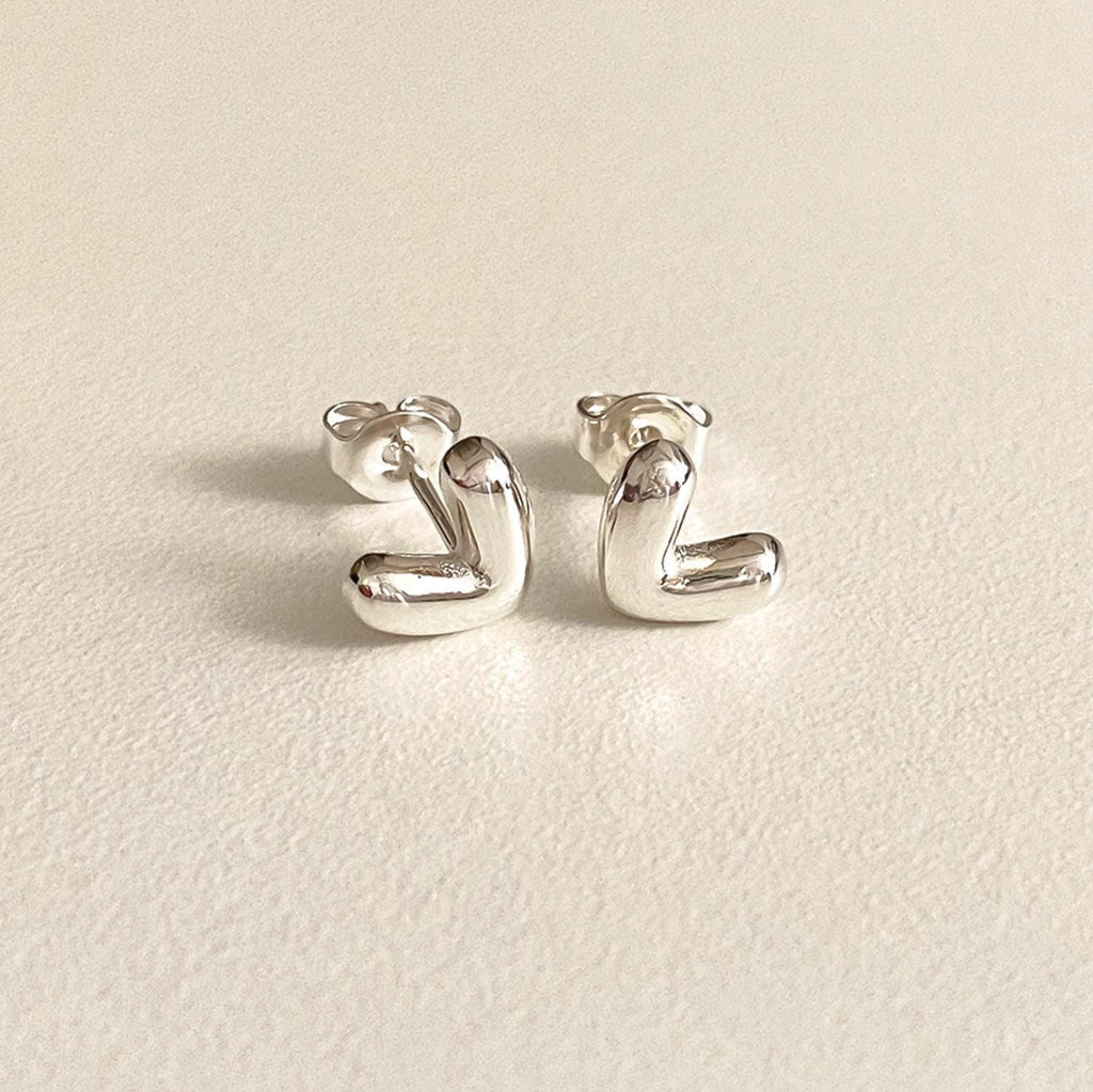 Abstract Heart V Shape Stud Earrings