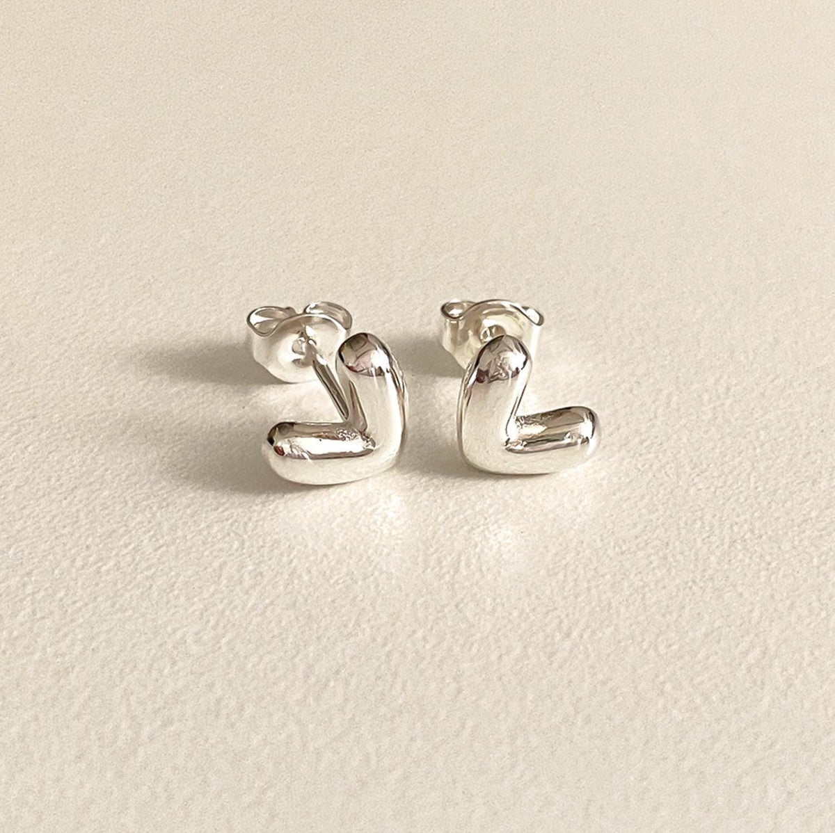 Abstract Heart V Shape Stud Earrings