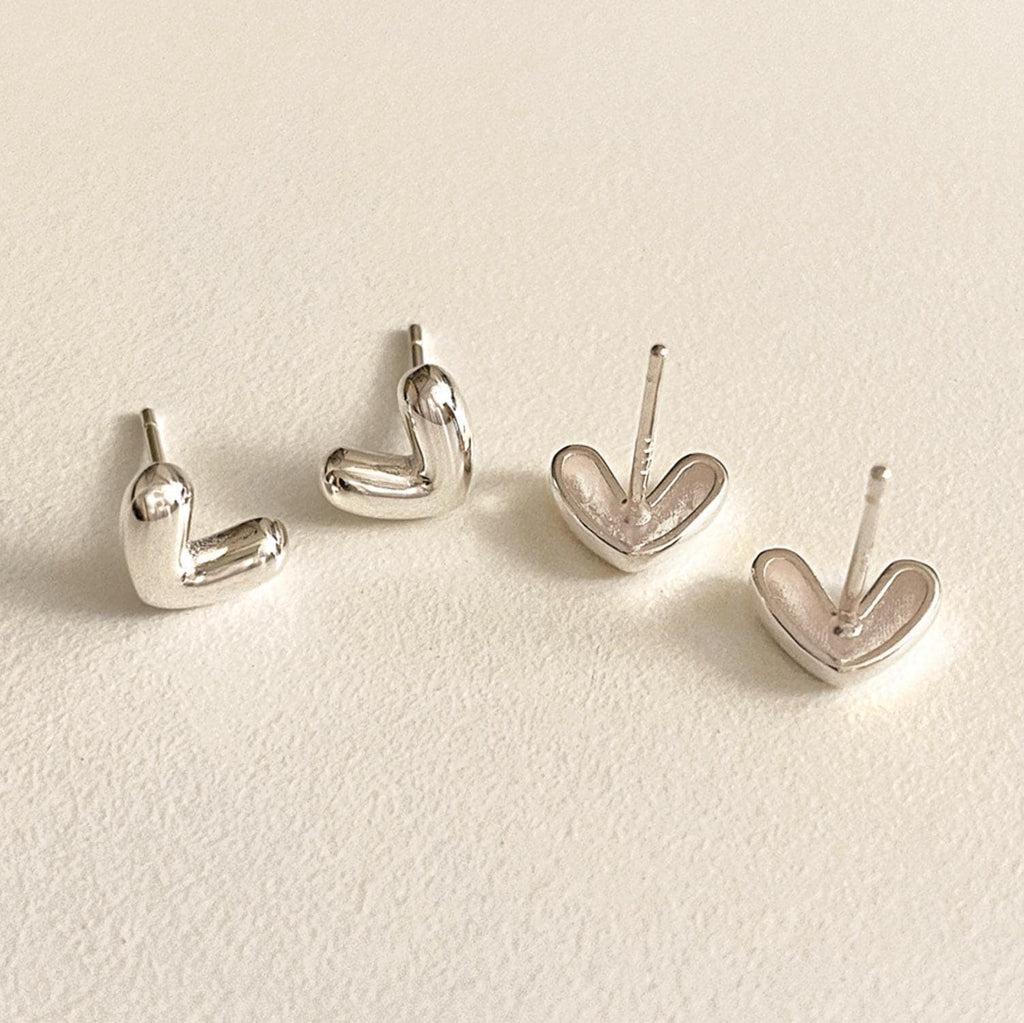 Abstract Heart V Shape Stud Earrings
