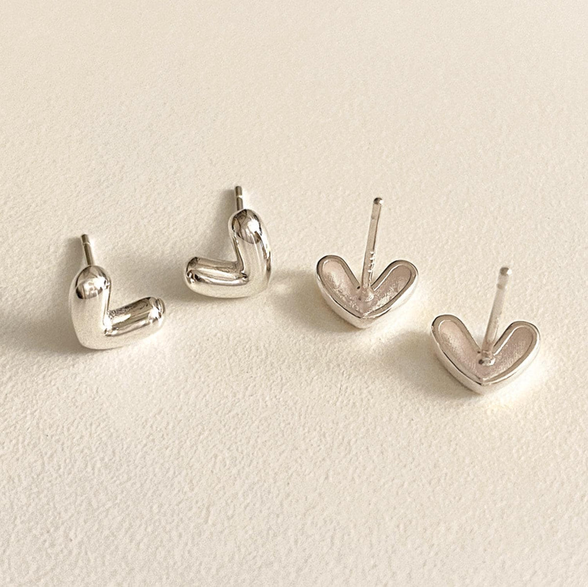 Abstract Heart V Shape Stud Earrings