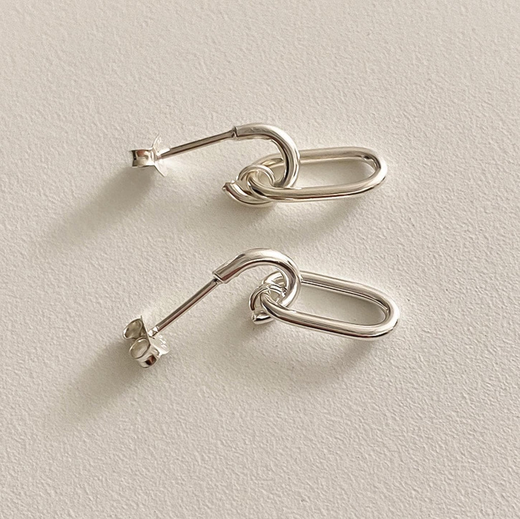 Sleek Link Drop Earrings