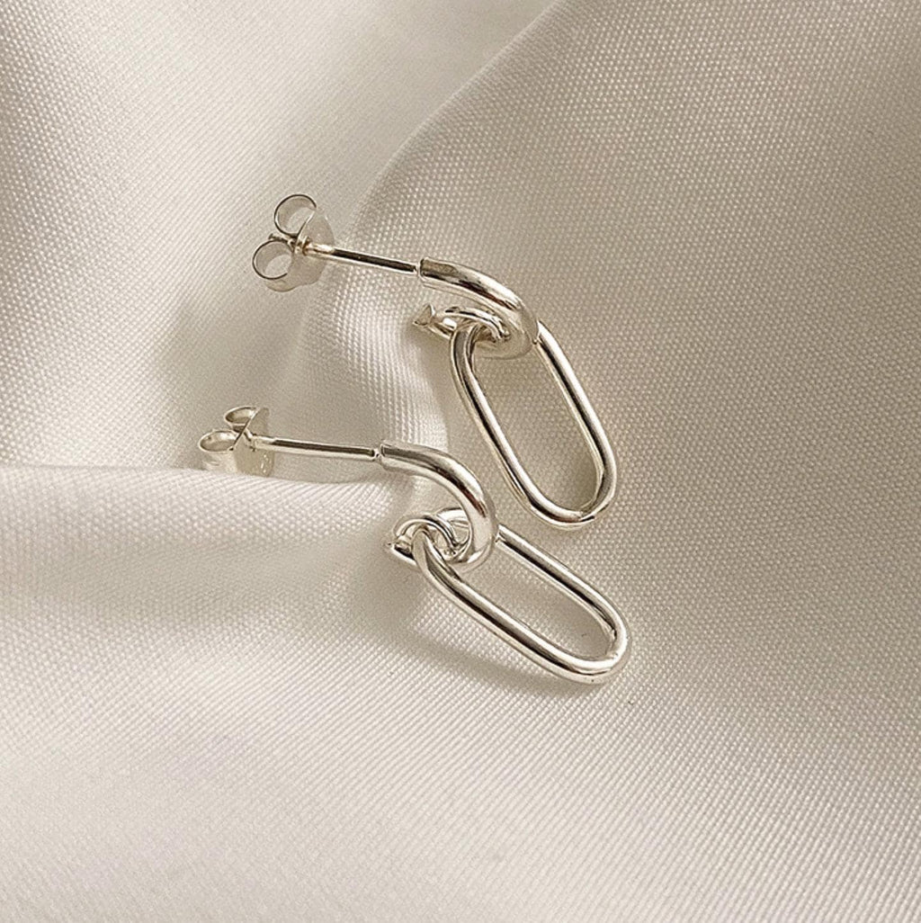 Sleek Link Drop Earrings