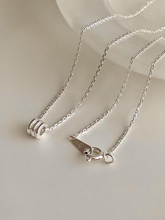 Triple Silver Ring Pendant Necklace