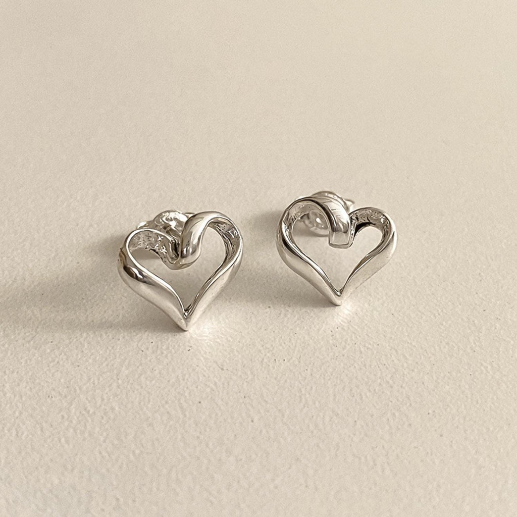 Twisted Heart Stud Earrings