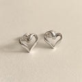 Twisted Heart Stud Earrings