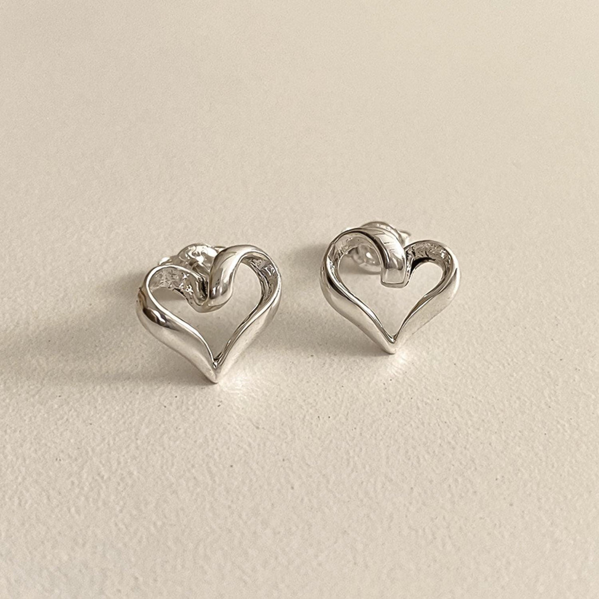 Twisted Heart Stud Earrings