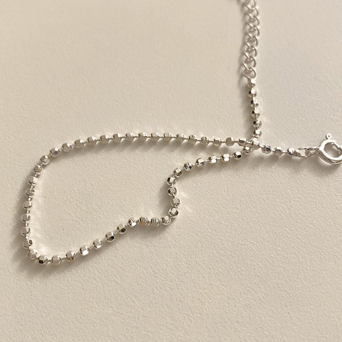 Faceted Box Bead Chain Bracelet