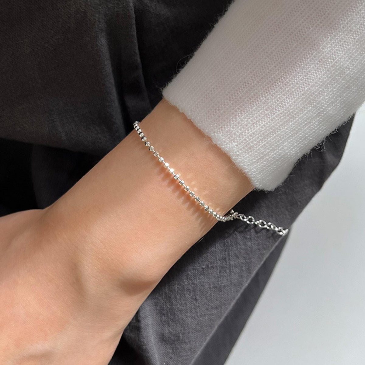 Faceted Box Bead Chain Bracelet