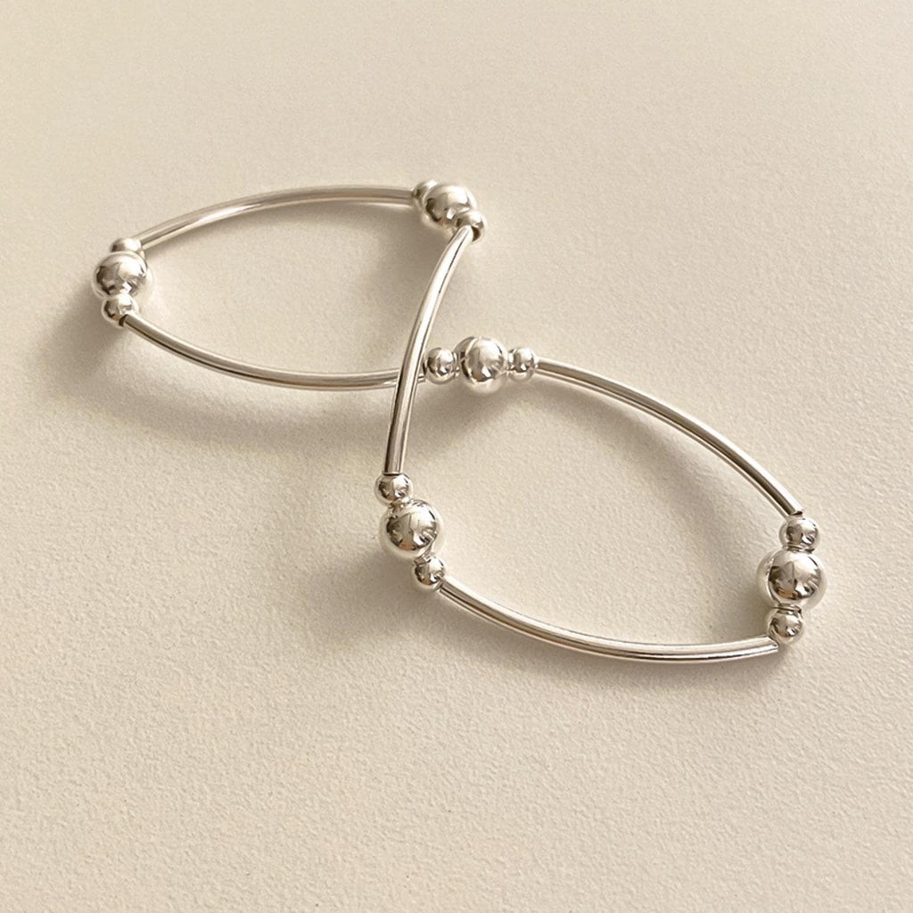 Elastic Silver Ball Beaded Bracelet