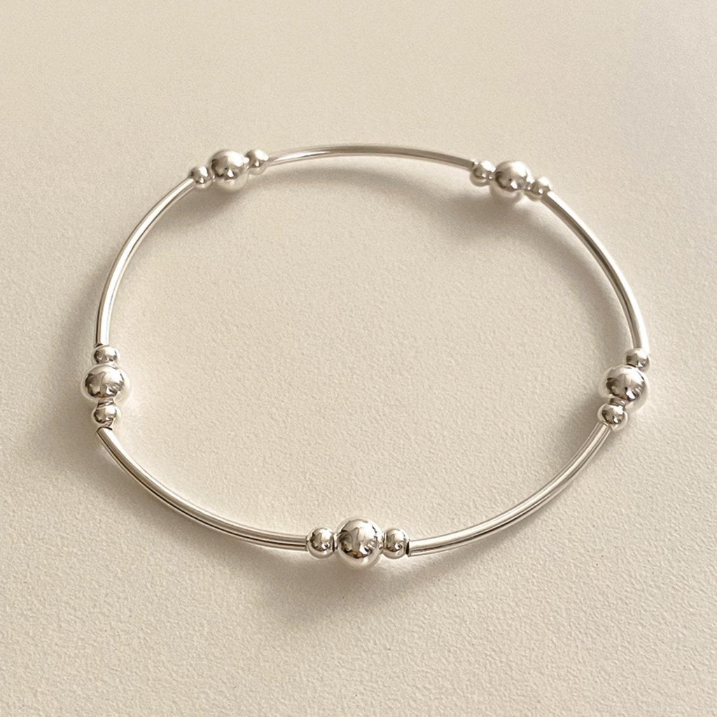 Elastic Silver Ball Beaded Bracelet
