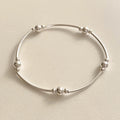 Elastic Silver Ball Beaded Bracelet