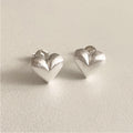 Matte Puffy Heart Stud Earrings