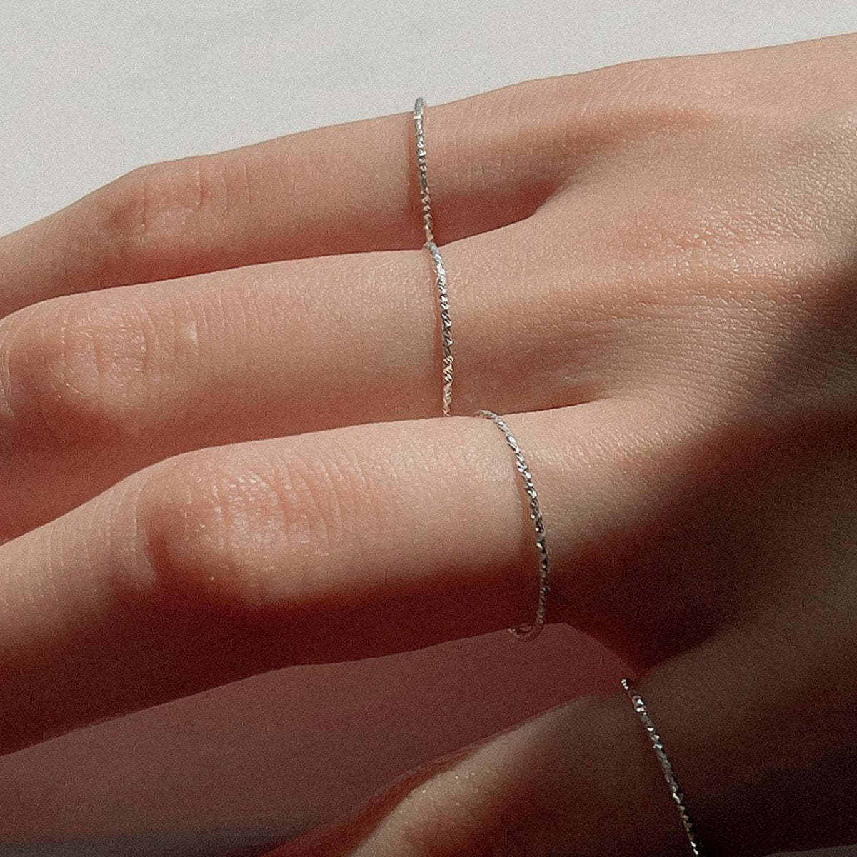 Diamond Cut Textured Stacking Ring