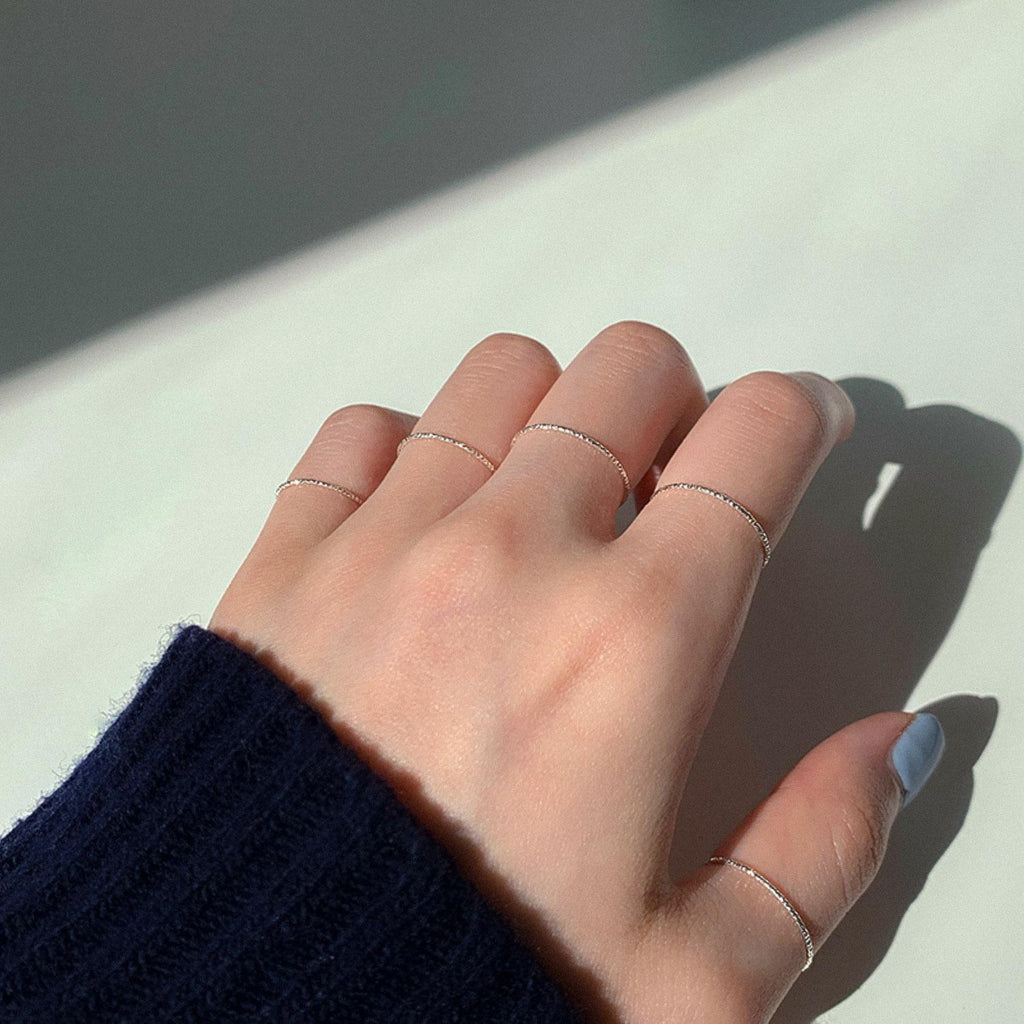 Diamond Cut Textured Stacking Ring