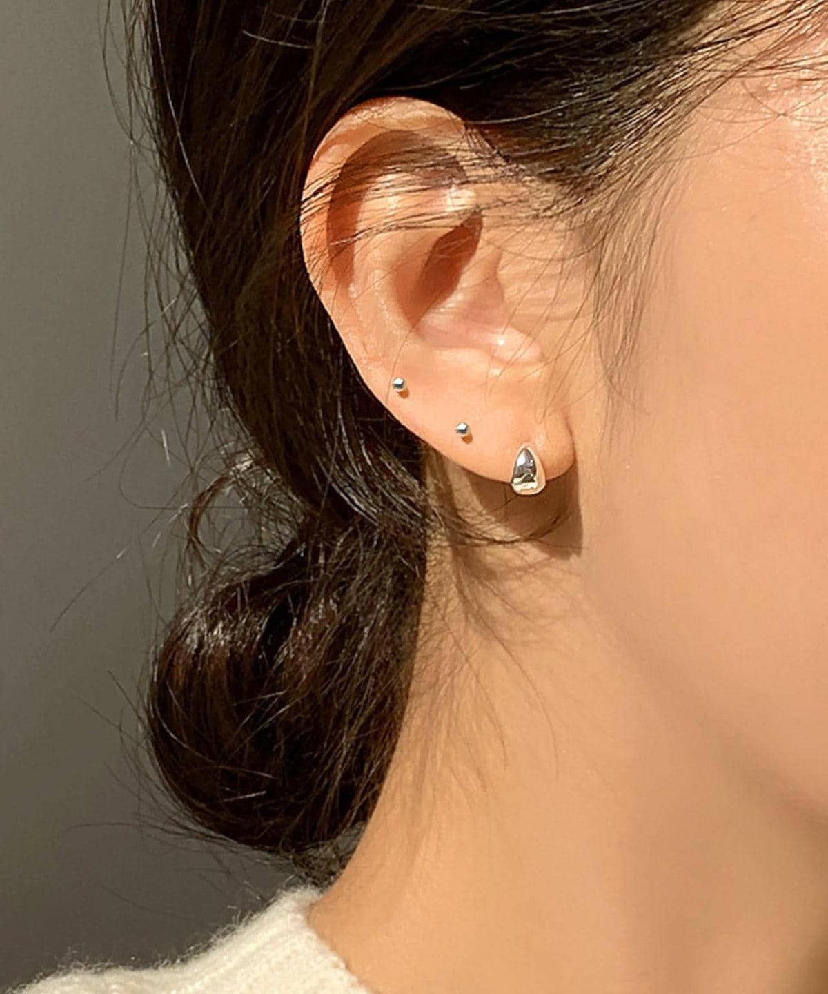 Tiny Droplet Hoop Earrings