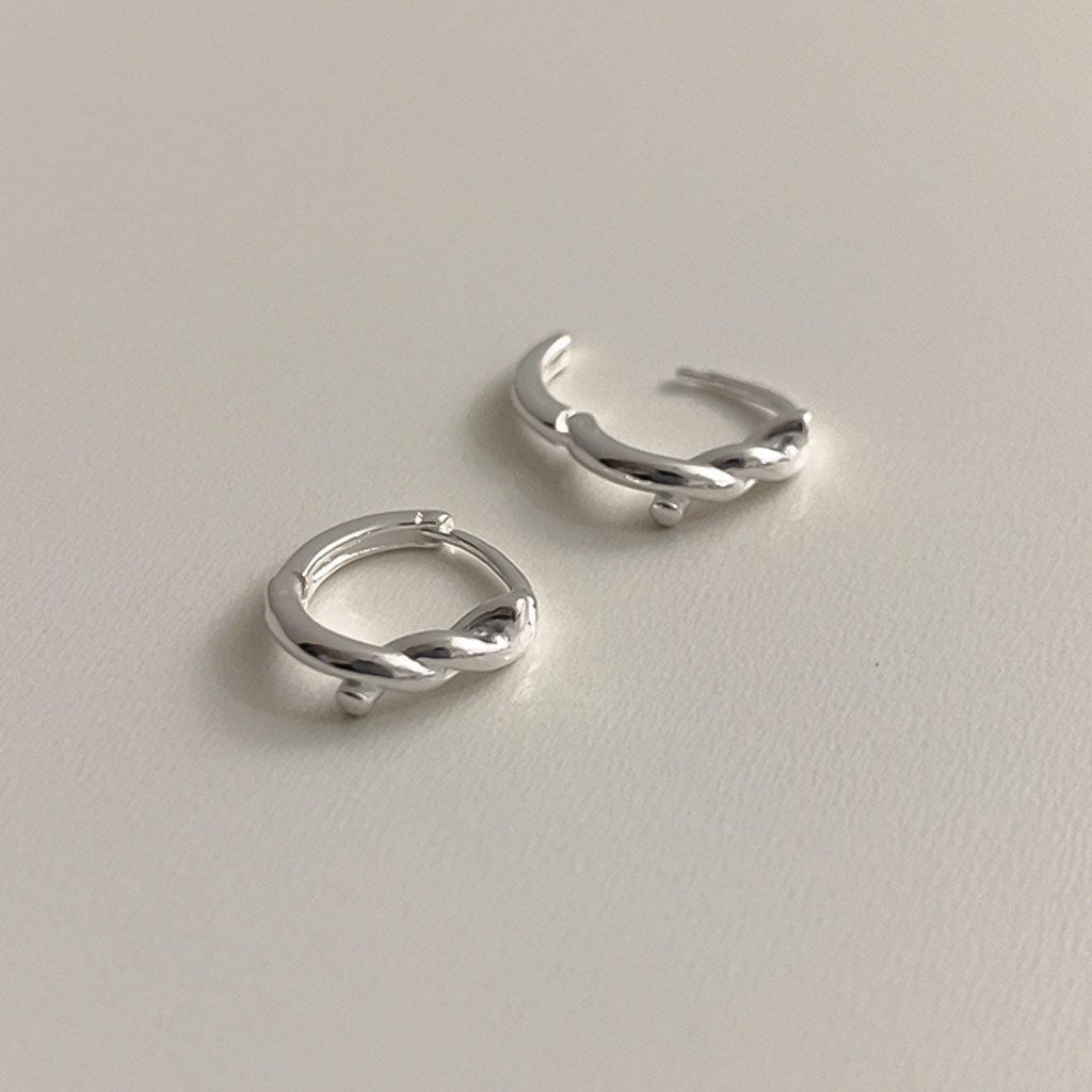 Mini Twisted Huggie Earrings
