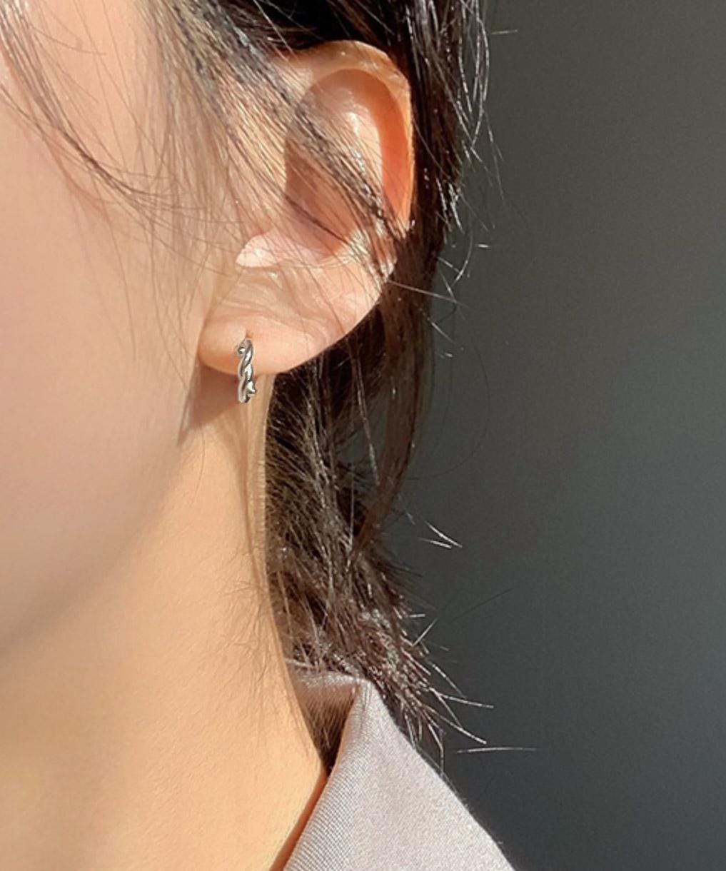 Mini Twisted Huggie Earrings