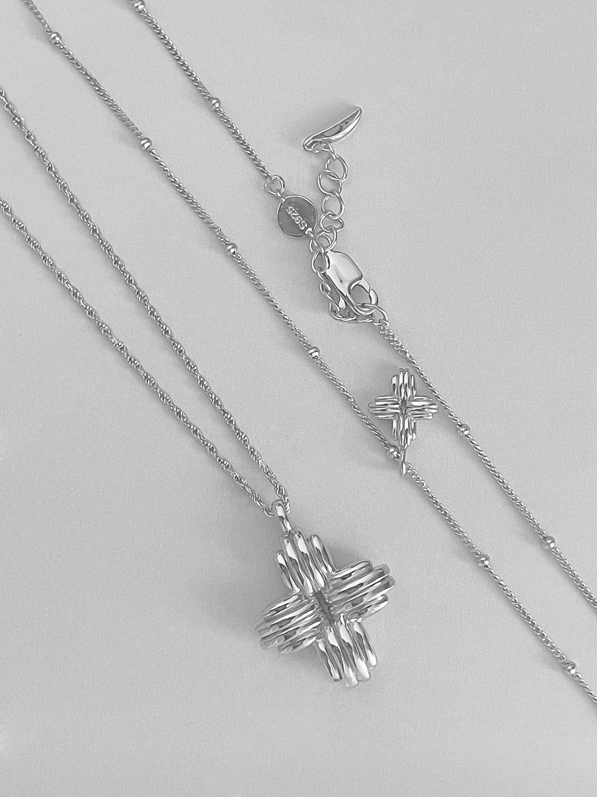 Silver Cross Pendant Necklace