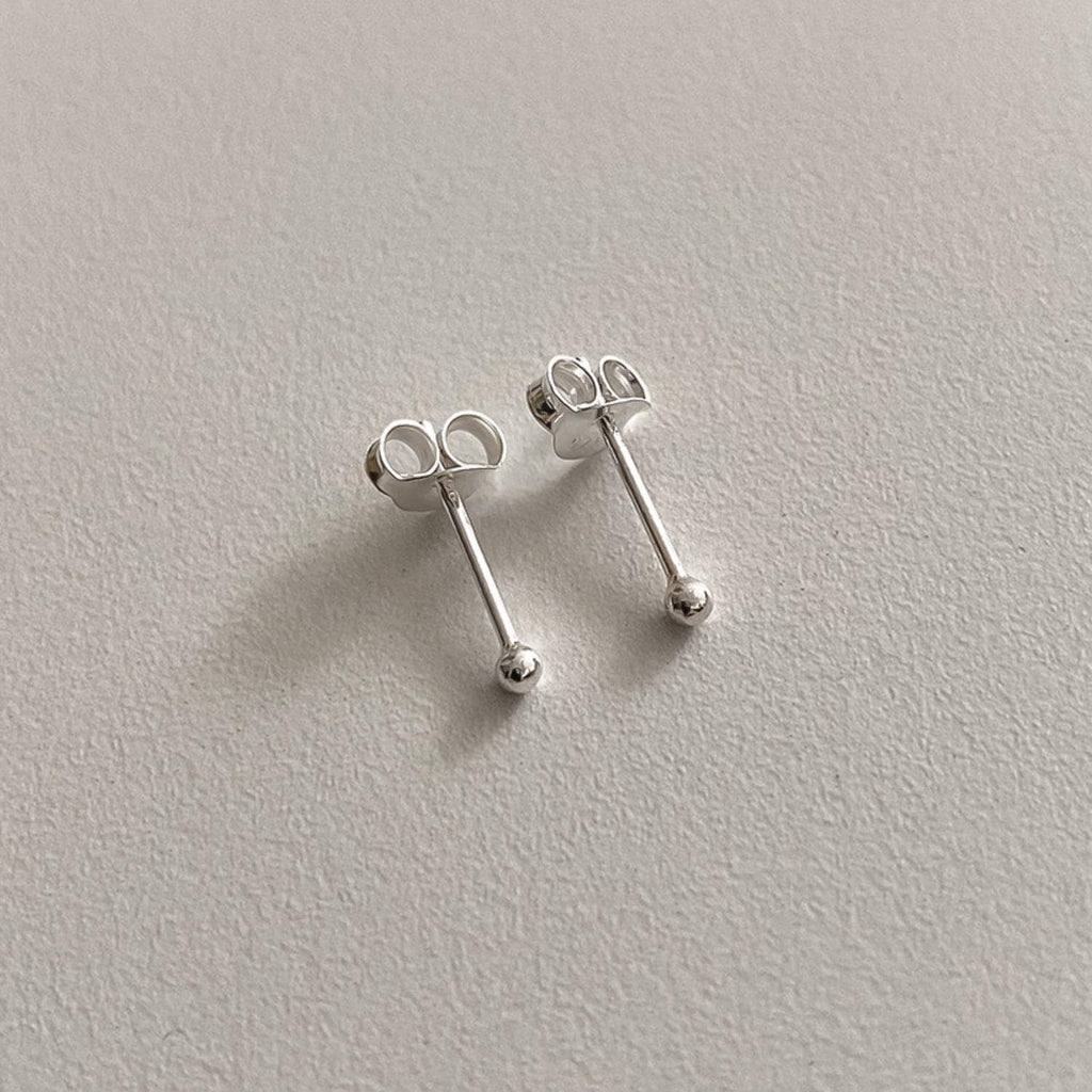 Tiny 2mm Ball Stud Earrings