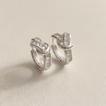 Baguette Knot Huggie Earrings