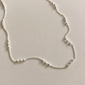 Dainty Beaded Silver Chain Necklace