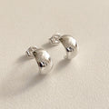 Curved Half Dome Silver Stud Earrings