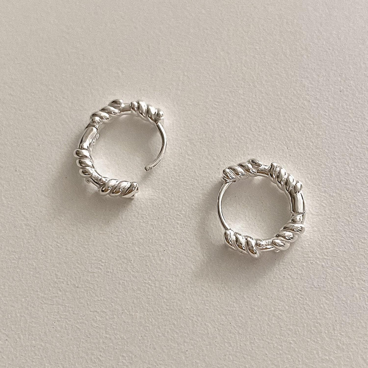 Twisted Rope Huggie Earrings