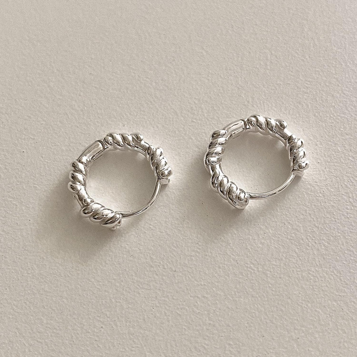 Twisted Rope Huggie Earrings