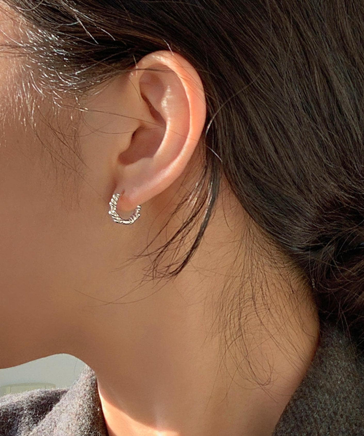 Twisted Rope Huggie Earrings