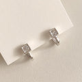 Square CZ Huggie Earrings