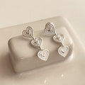 Triple Heart Drop Earrings