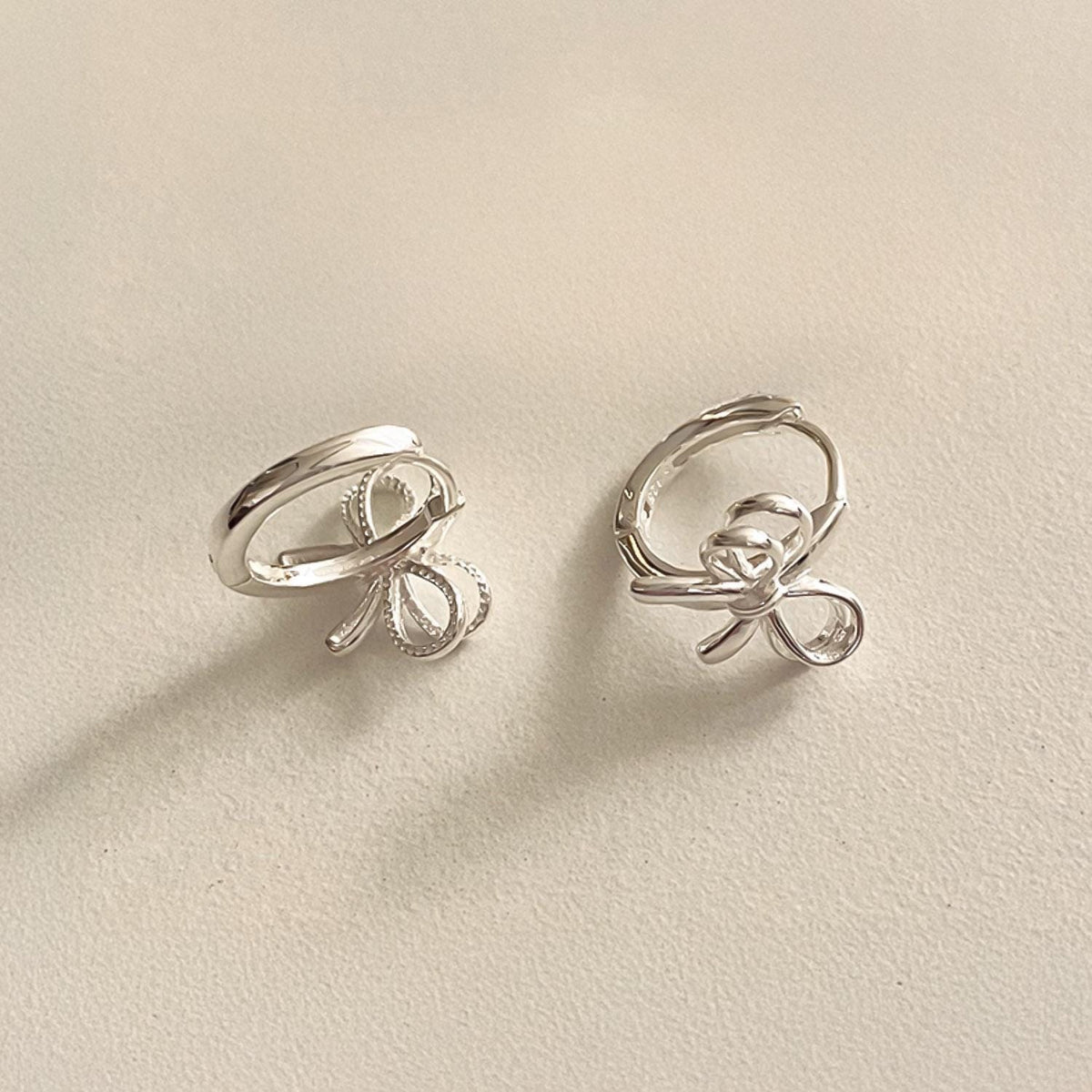 Ribbon Bow Huggie Earrings