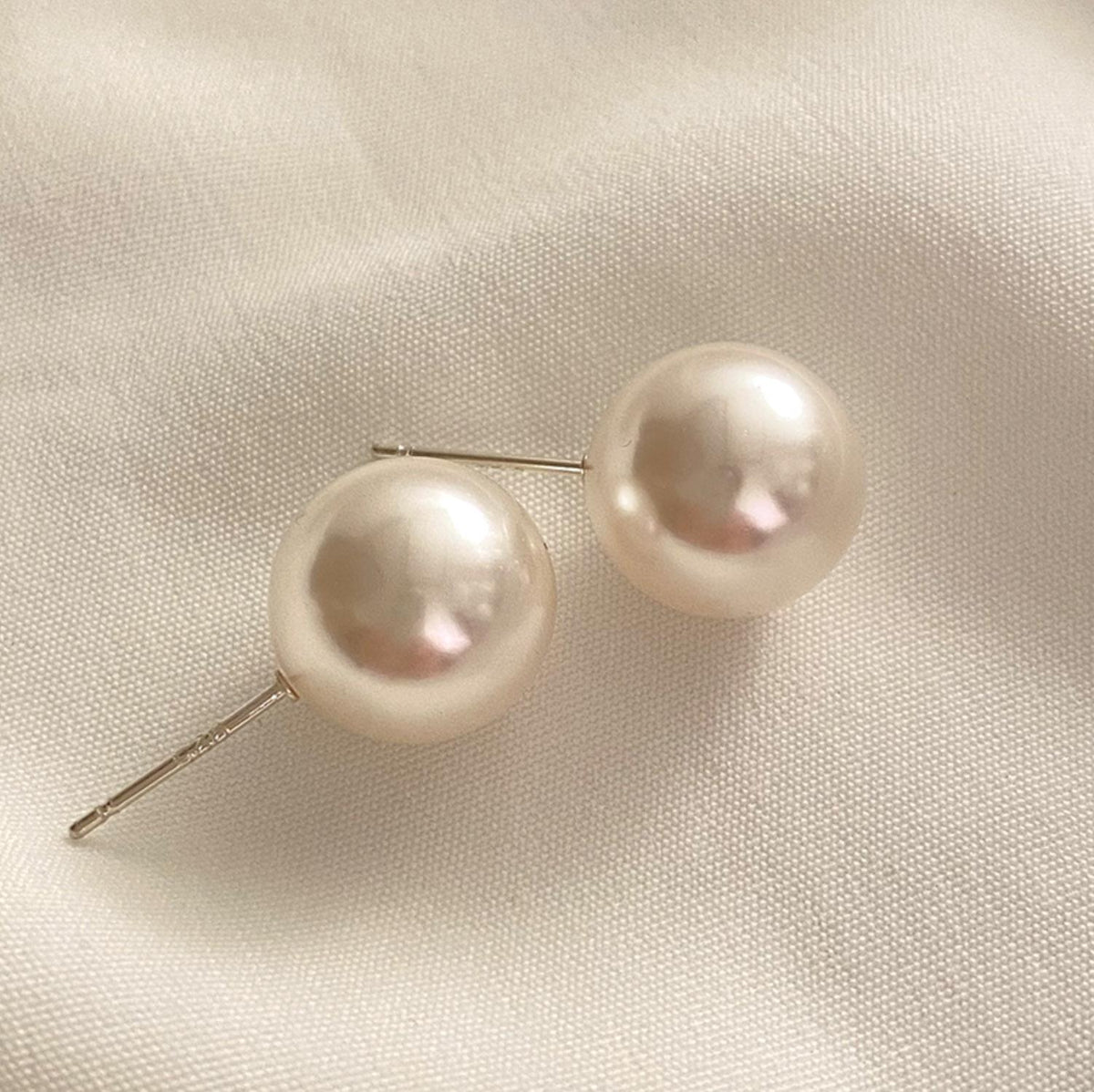 Classic Large Pearl Stud Earrings