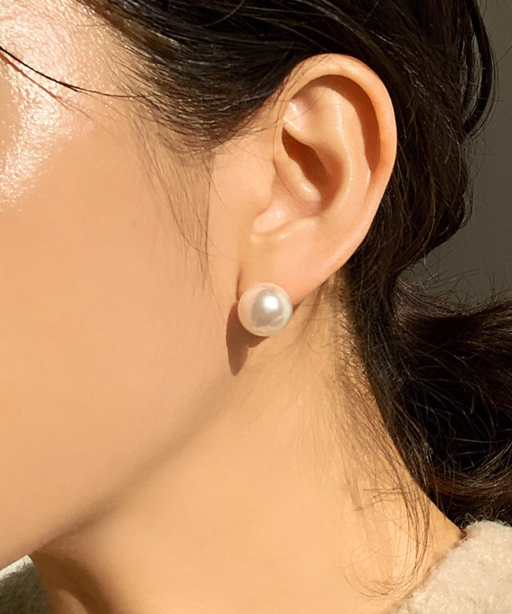 Classic Large Pearl Stud Earrings