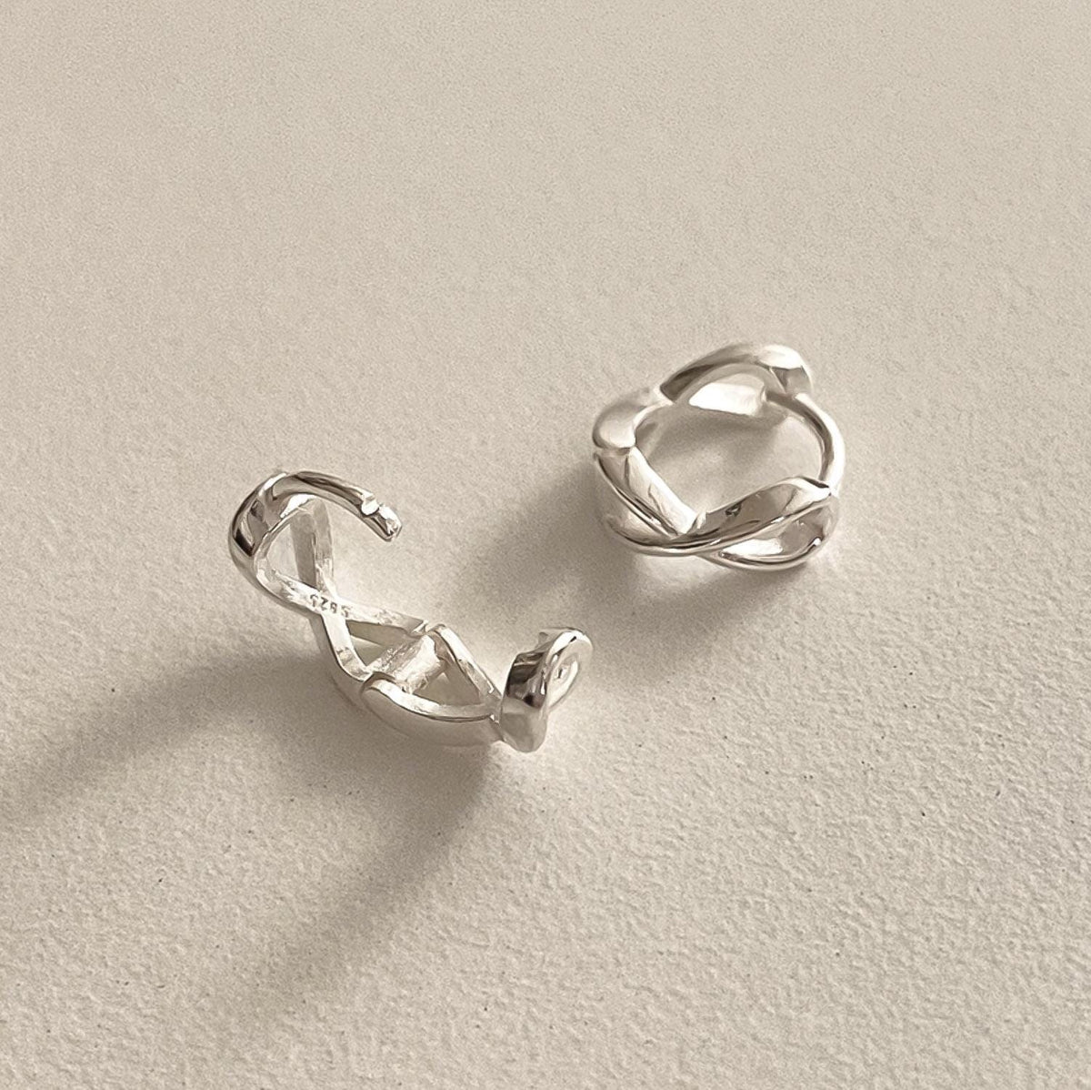 Sculptural Twisted Huggie Earrings