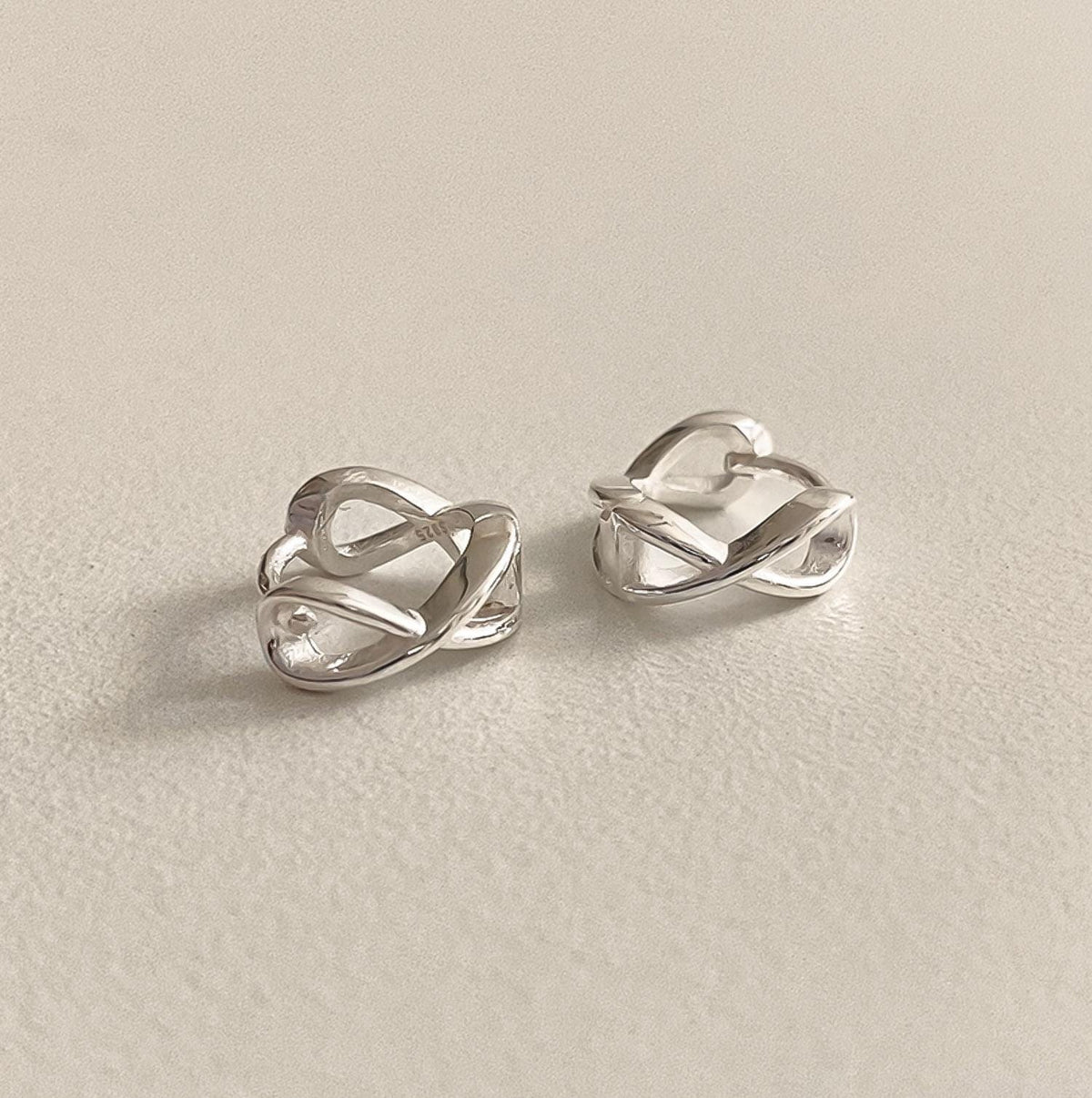 Sculptural Twisted Huggie Earrings