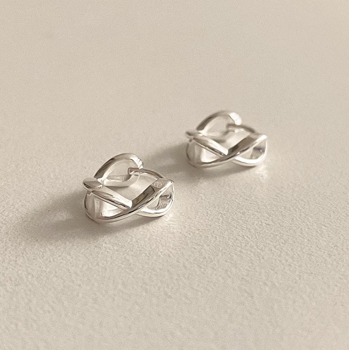 Sculptural Twisted Huggie Earrings