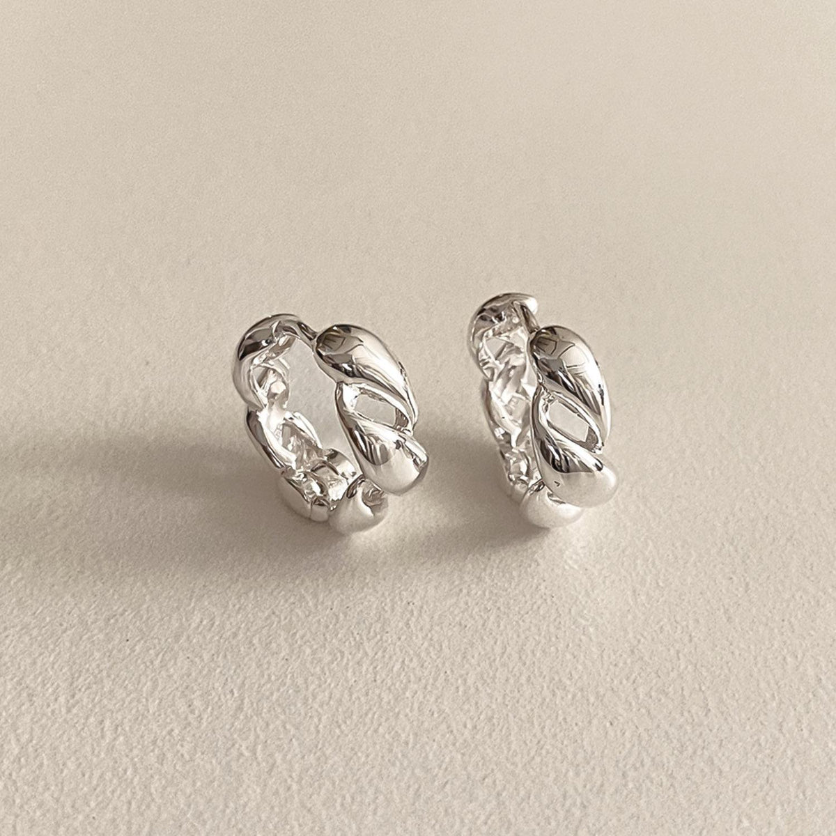 Chunky Twisted Huggie Earrings