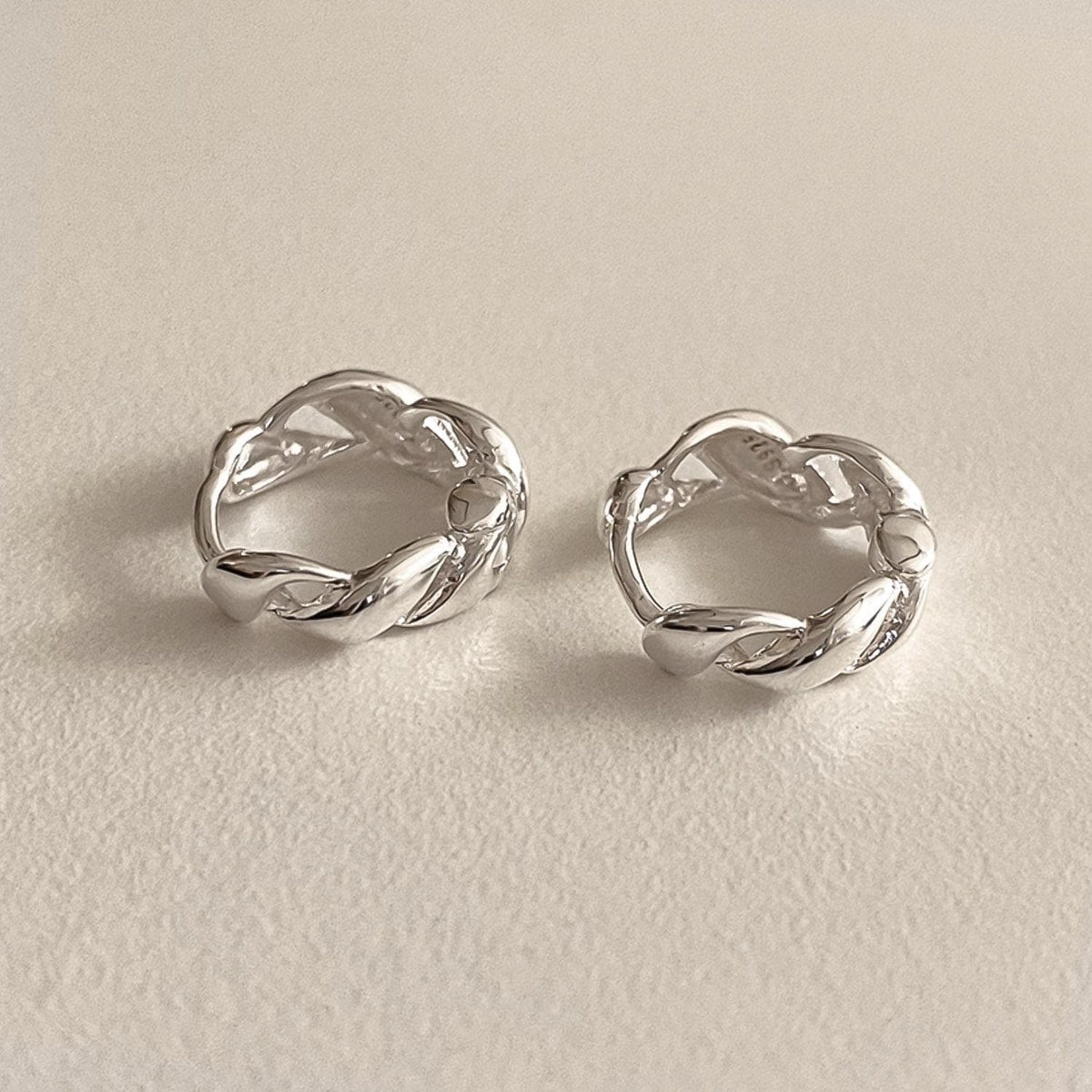 Chunky Twisted Huggie Earrings