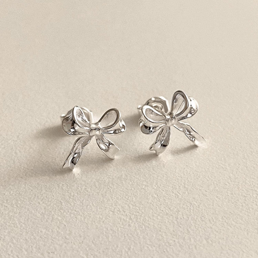 Ribbon Bow Stud Earrings