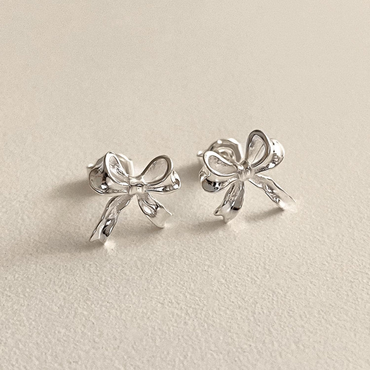 Ribbon Bow Stud Earrings