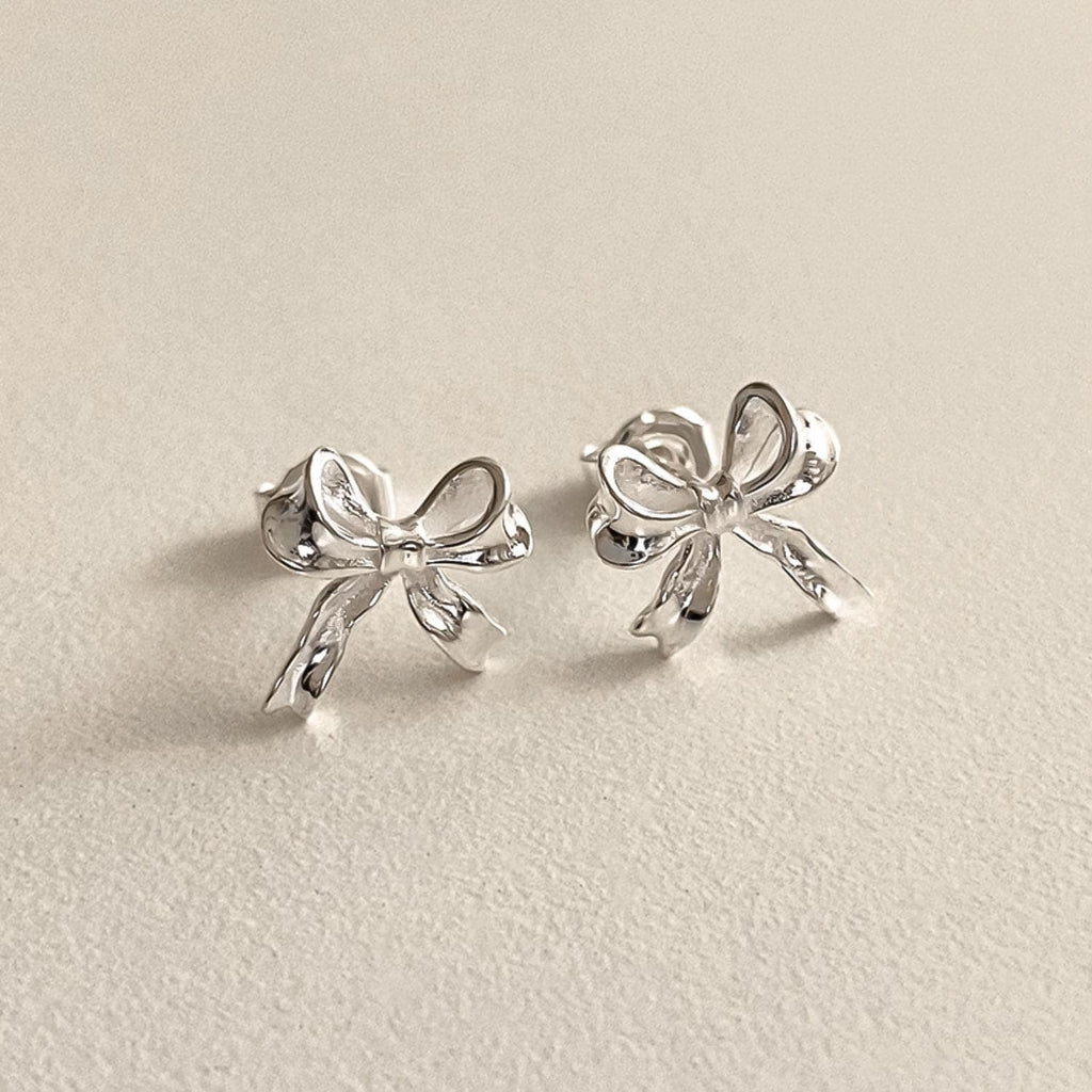 Ribbon Bow Stud Earrings