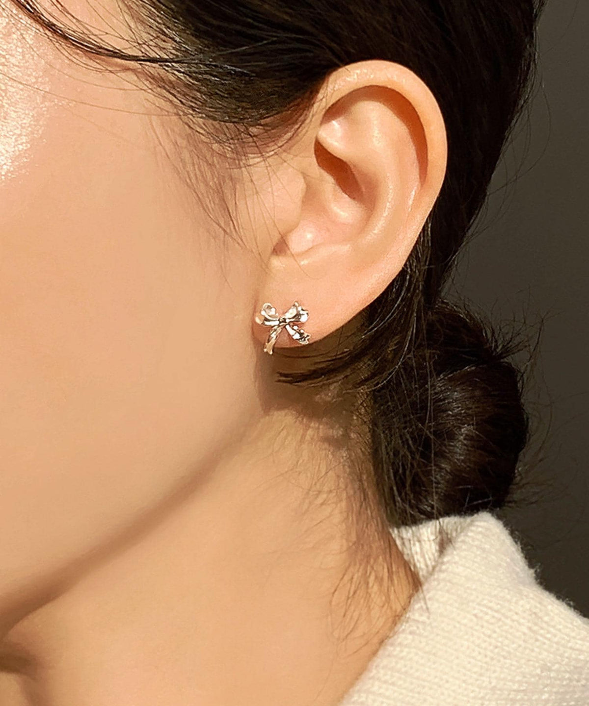 Ribbon Bow Stud Earrings
