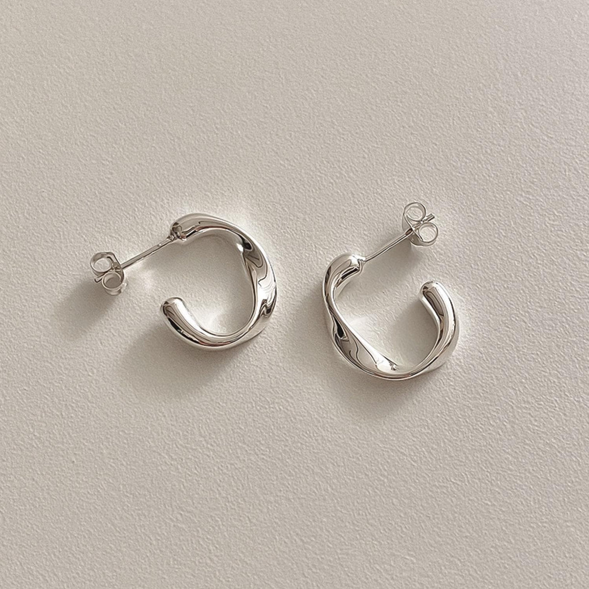 Molten Drop Hoop Stud Earrings
