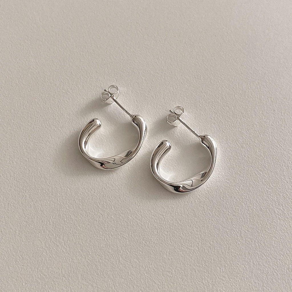 Molten Drop Hoop Stud Earrings