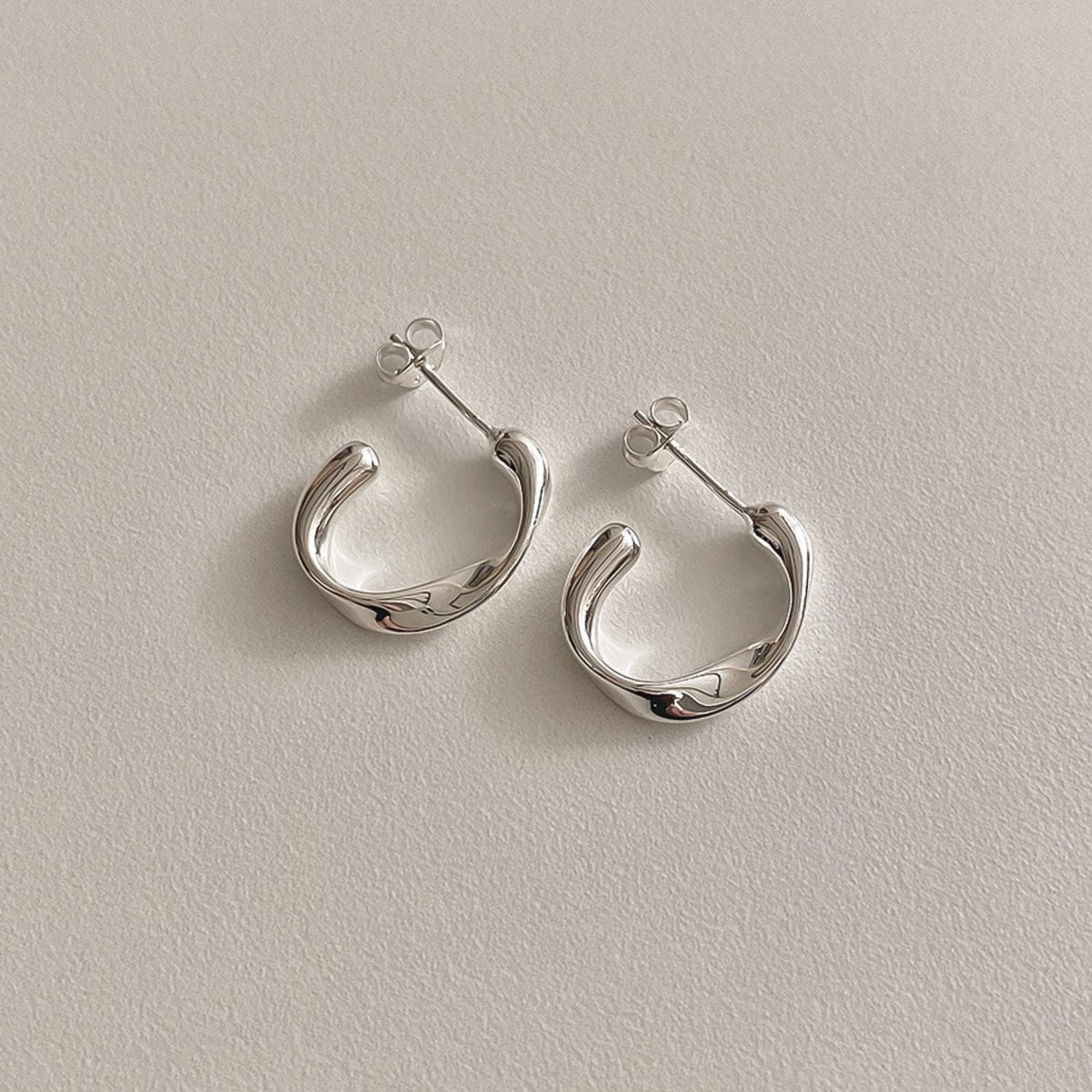 Molten Drop Hoop Stud Earrings