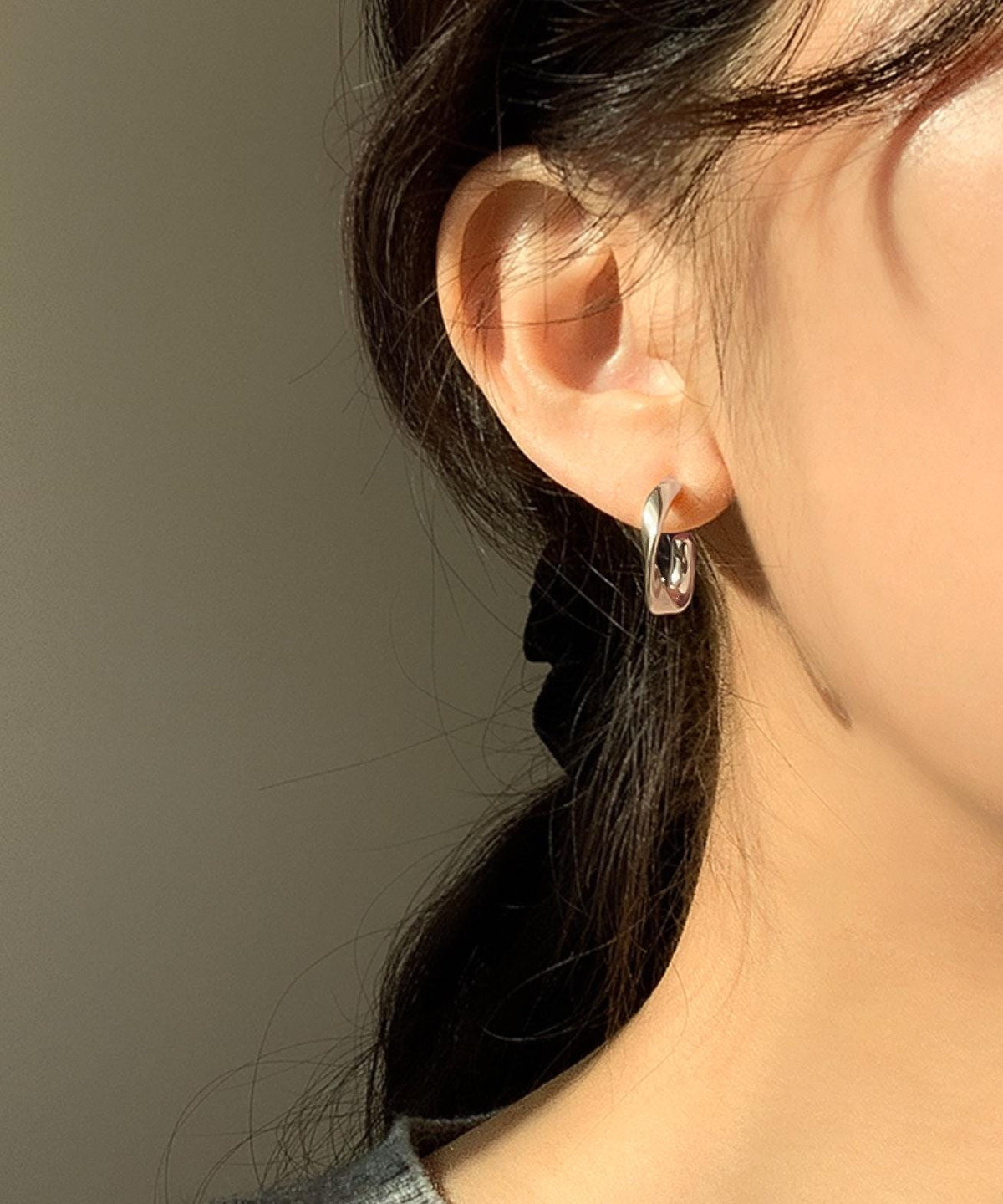 Molten Drop Hoop Stud Earrings
